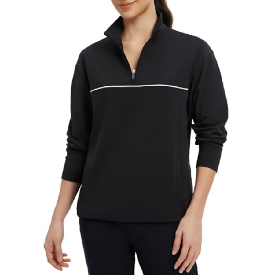 Running Gear In Cold Weather - baleaf Women's Fleece Golf Pullover Half