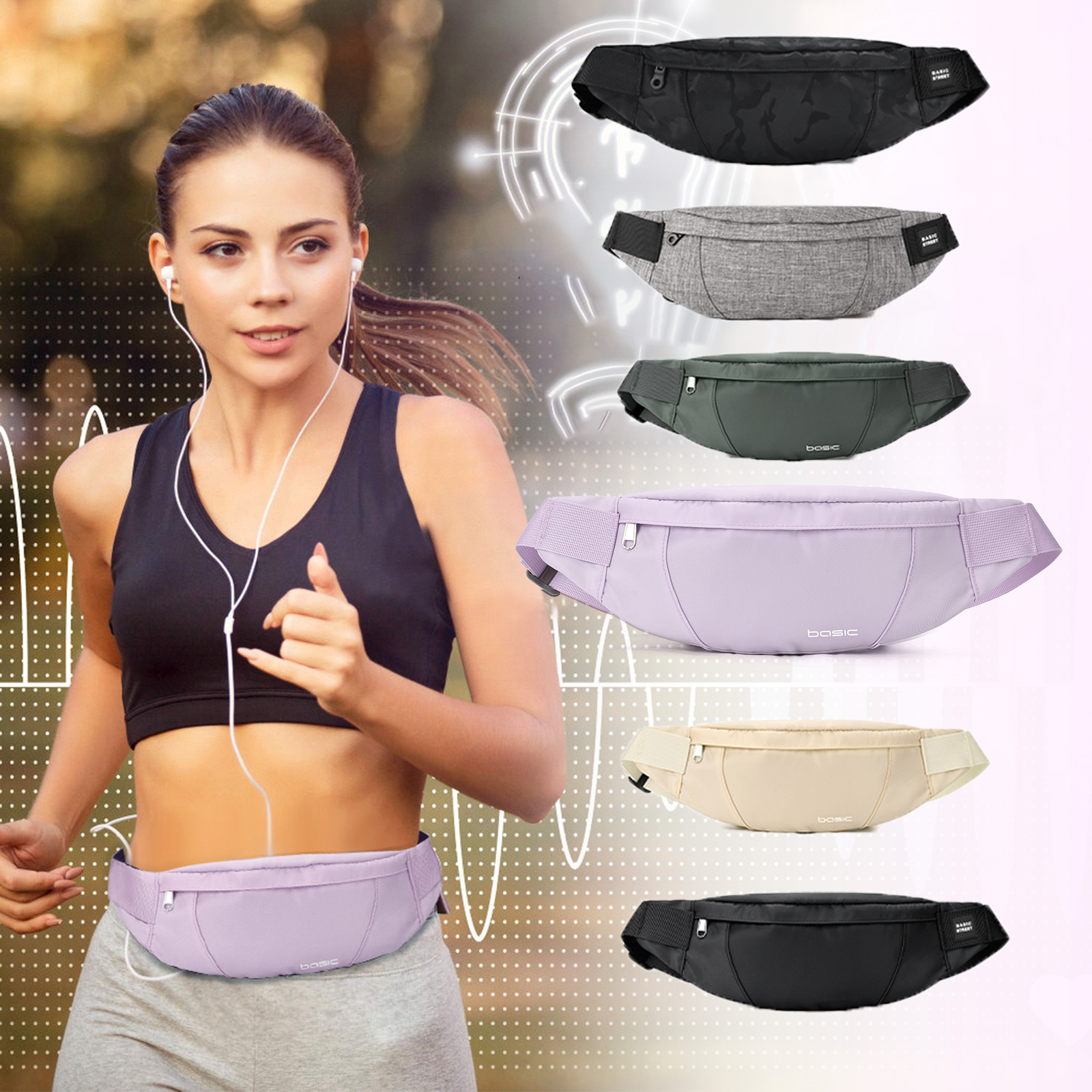 Running Gear Belt - Fashion Running Waist Bag Waterproof Sports