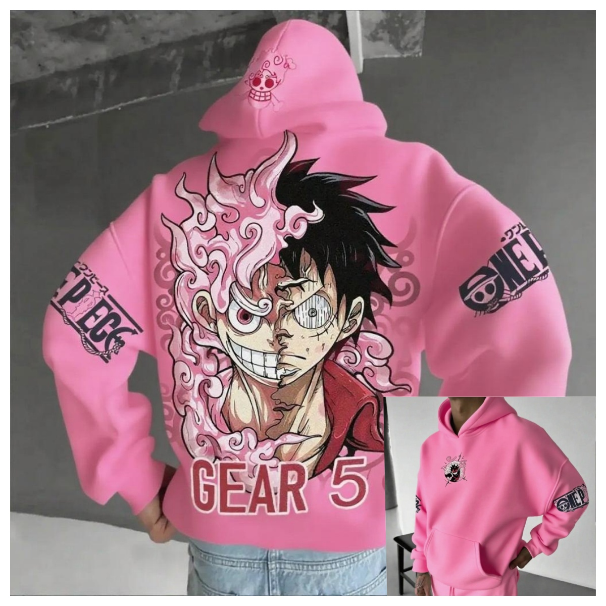 Men Women Pink Loose Hoodie On - огляд і ціна Running Gear For Winter