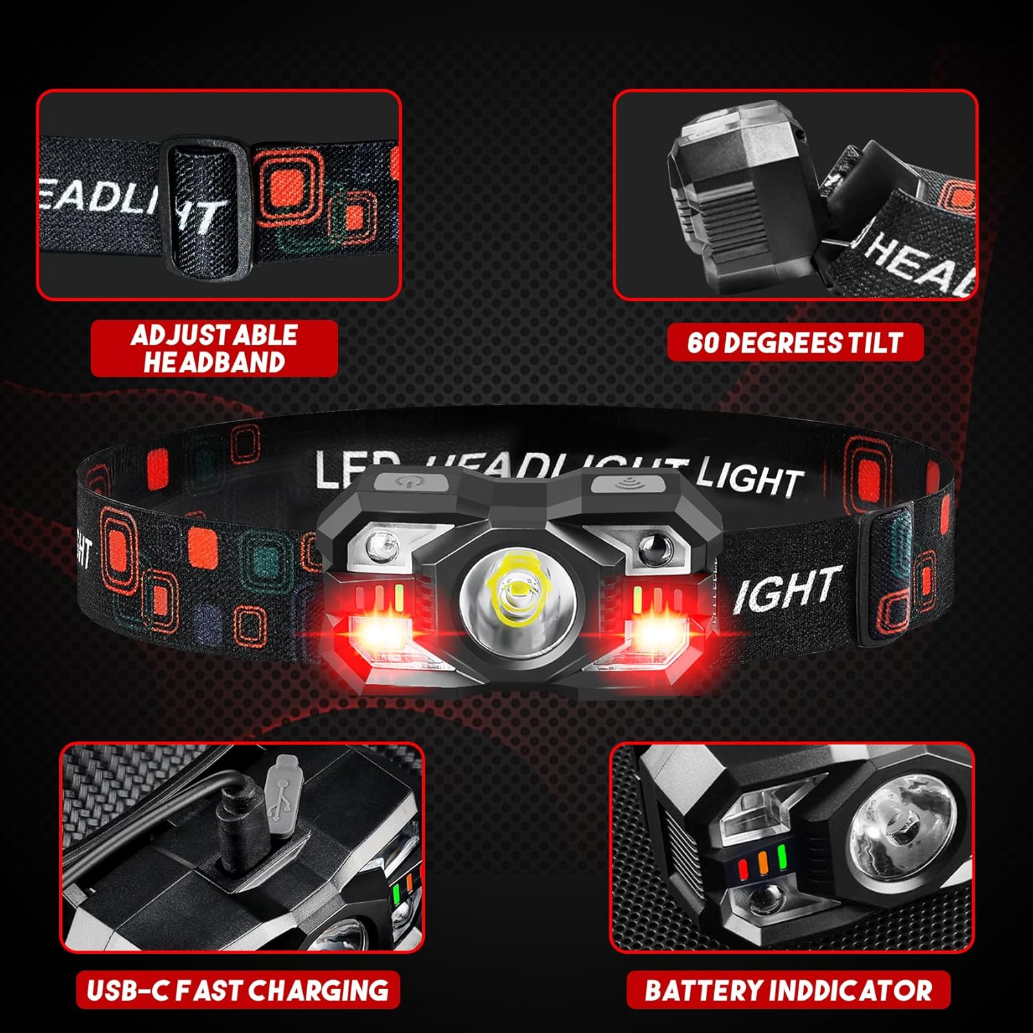 12-Pack Rechargeable Headlamps - огляд і ціна Running Headlamp Led