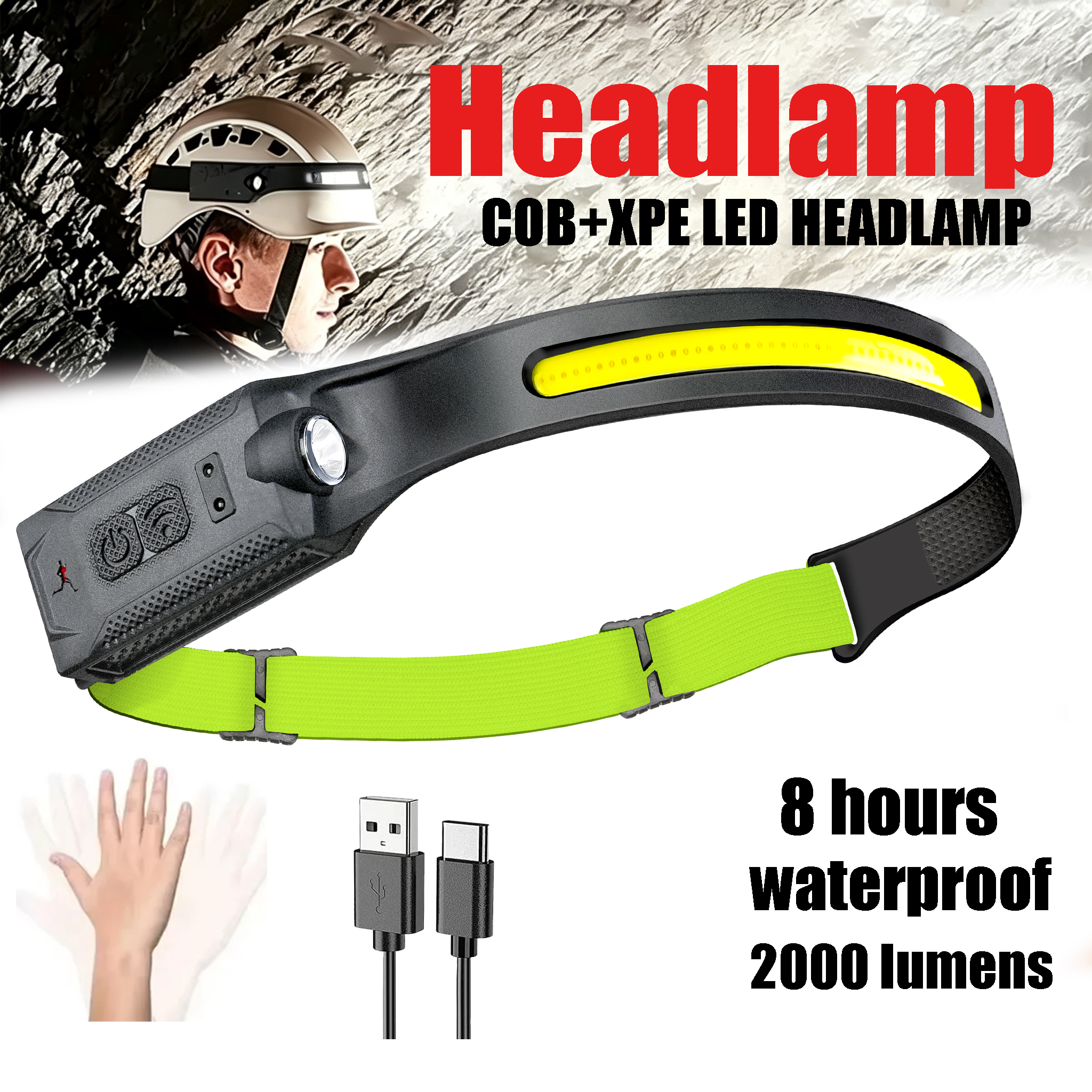 COB Portable Sensor Headlamp R - огляд і ціна Running Headlamp Led